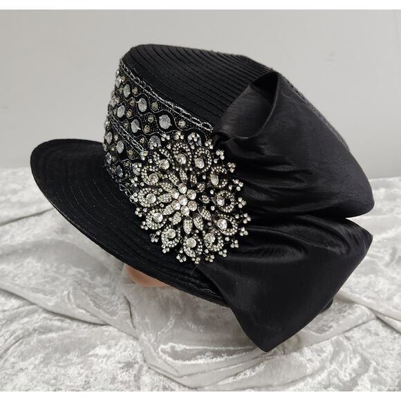 Whittall & Shon Black & Rhinestones Womens Couture Hat main image 10